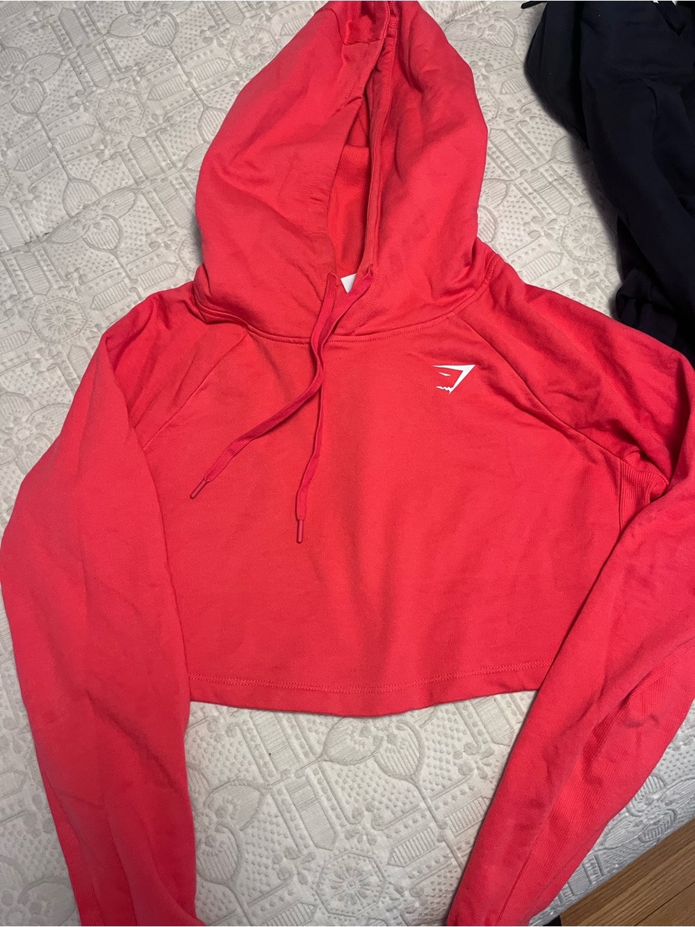 Gymshark Coral Red Cropped Hoodie for Women